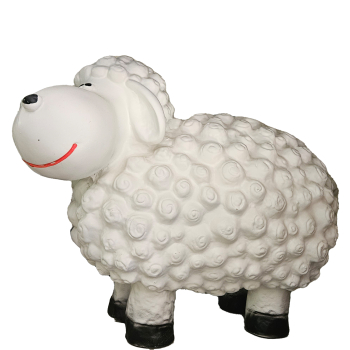 Preview: Deko Tierfigur aus Kunstharz Schaf 26 cm Weiß für Haus und Garten Selbstabholung